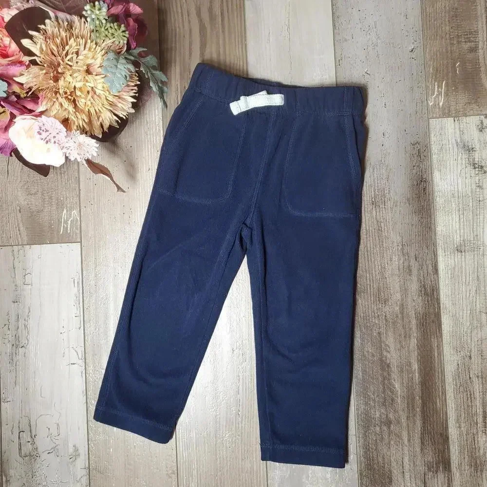 OshKosh B'gosh Navy Blue Fleece Sweatpants Toddler Boy Size 3T EUC